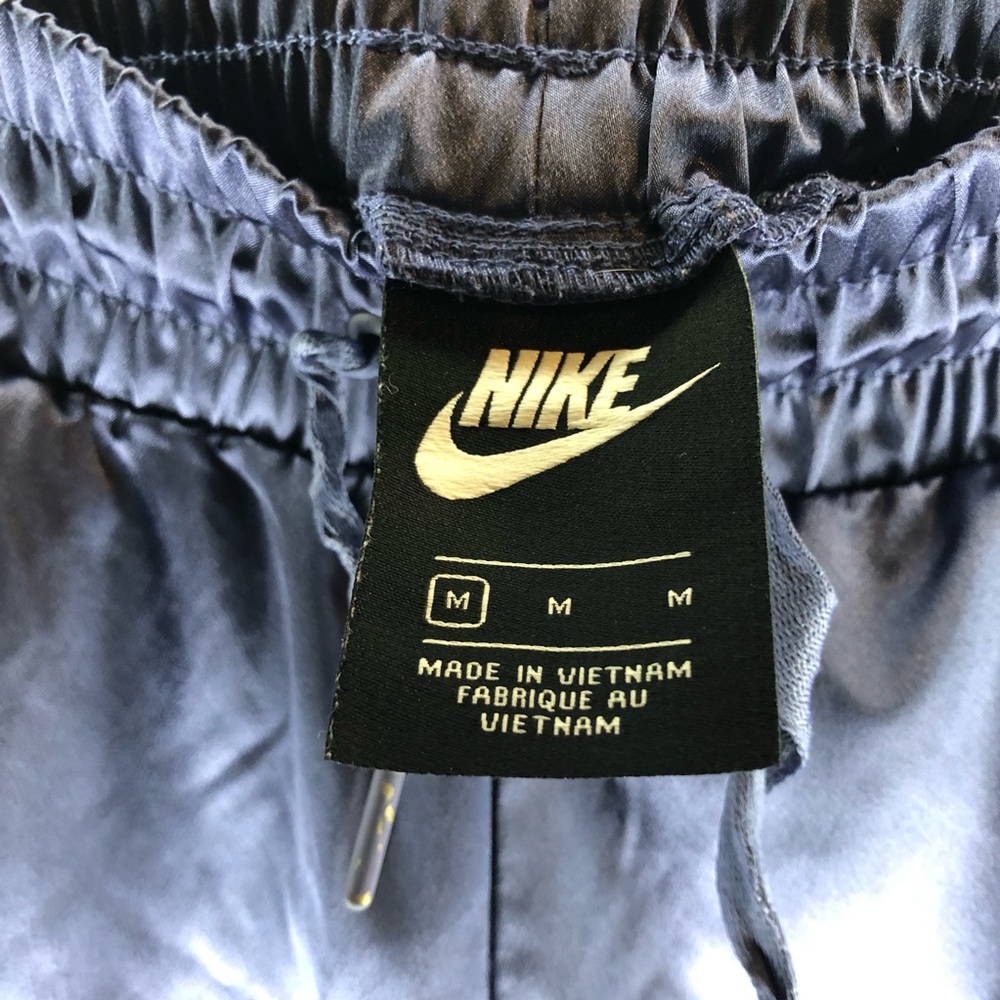Nike Air Shiny Dark Purple Joggers Size Medium with Pockets - Picture 2 of 5